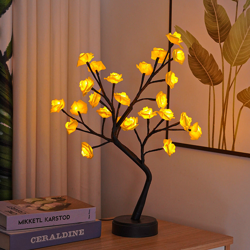 Rose Flowers Twinkling Tree Lamp